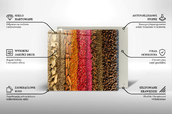 Steklena podloga za rezanje Pisane začimbe