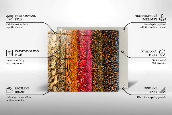 Steklena podloga za rezanje Pisane začimbe