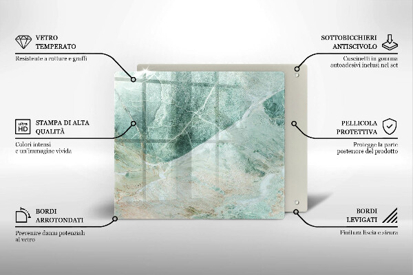 Steklena podloga za rezanje Kamnita struktura