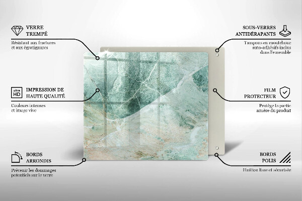 Steklena podloga za rezanje Kamnita struktura