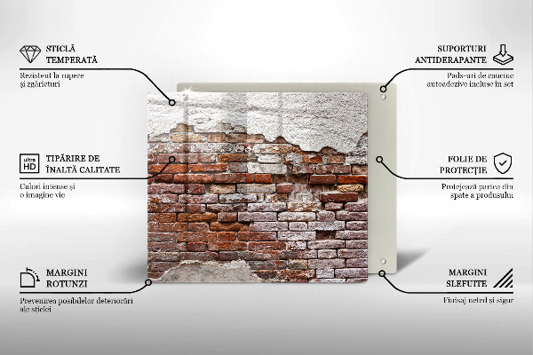 Steklena podloga za rezanje Stara opečna in betonska stena