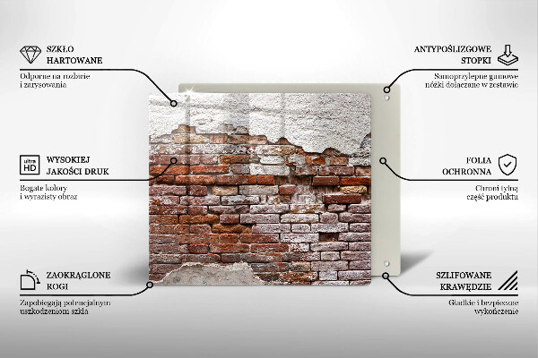 Steklena podloga za rezanje Stara opečna in betonska stena