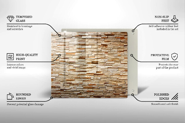 Steklena podloga za rezanje Tekstura okrasnih kamnov