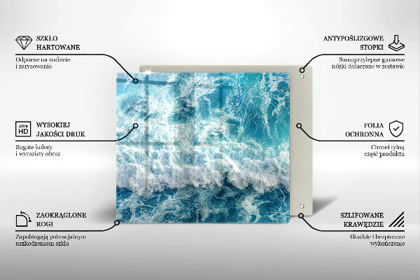 Steklena podloga za rezanje Valovi morske vode