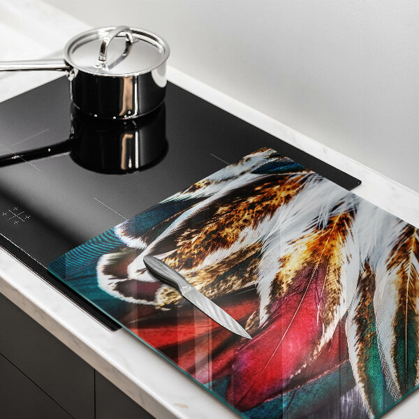 Steklena podloga za rezanje Boho ptičje perje