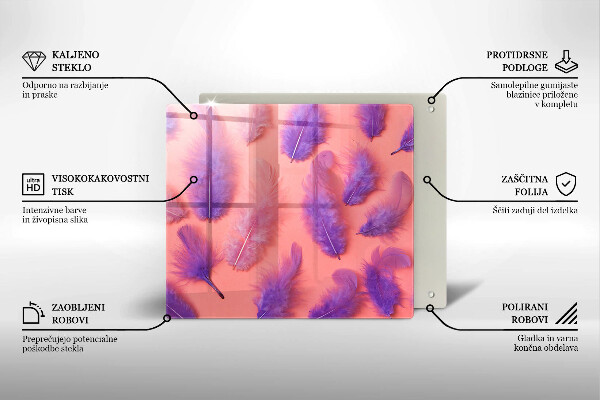 Steklena podloga za rezanje Puhasto perje