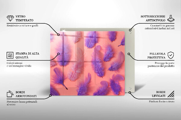 Steklena podloga za rezanje Puhasto perje