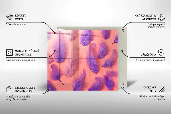 Steklena podloga za rezanje Puhasto perje