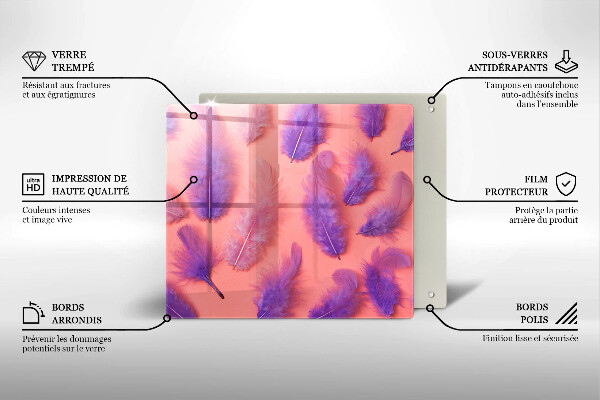 Steklena podloga za rezanje Puhasto perje