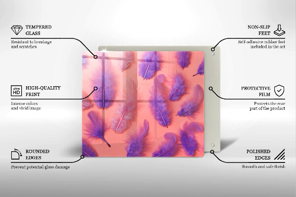 Steklena podloga za rezanje Puhasto perje