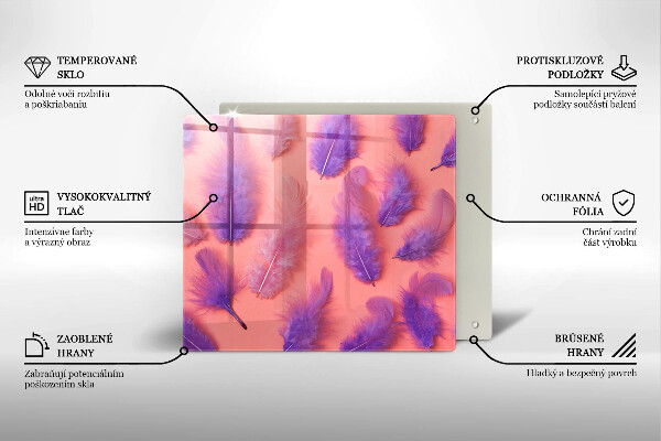 Steklena podloga za rezanje Puhasto perje