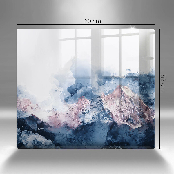 Steklena podloga za rezanje Abstraktno poslikane gore