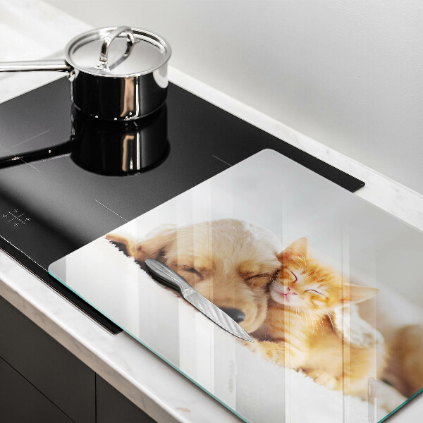 Steklena podloga za rezanje Živali pes in mačka