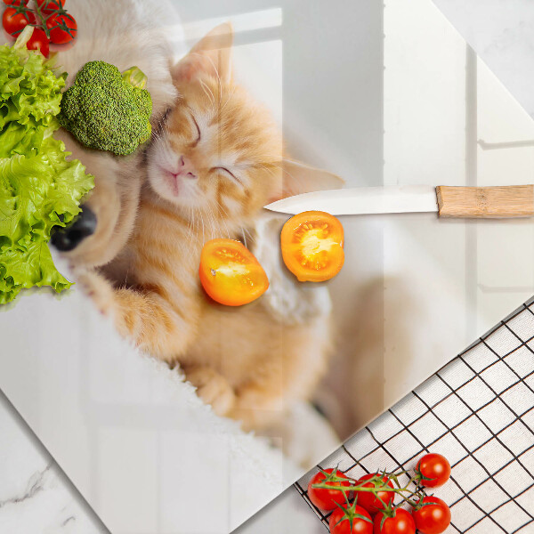 Steklena podloga za rezanje Živali pes in mačka