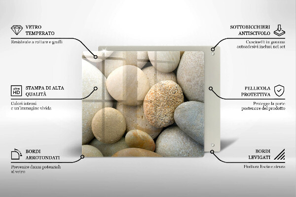 Steklena podloga za rezanje Vzorec ovalnih kamnov