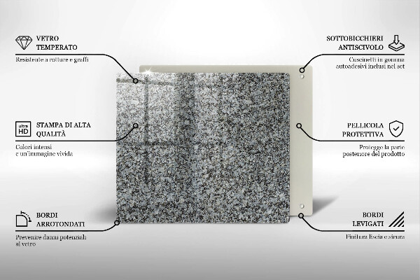 Steklena podloga za rezanje Kamnita tekstura