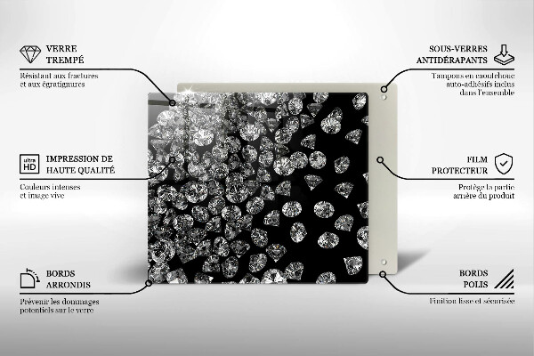 Steklena podloga za rezanje Diamanti diamanti