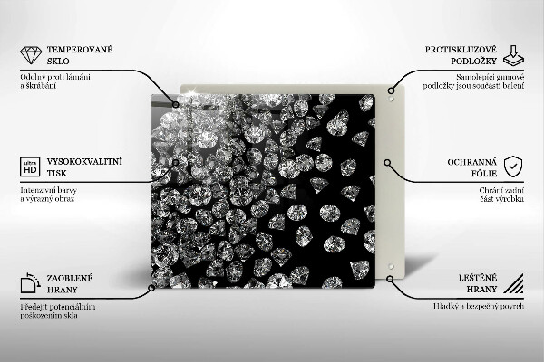 Steklena podloga za rezanje Diamanti diamanti