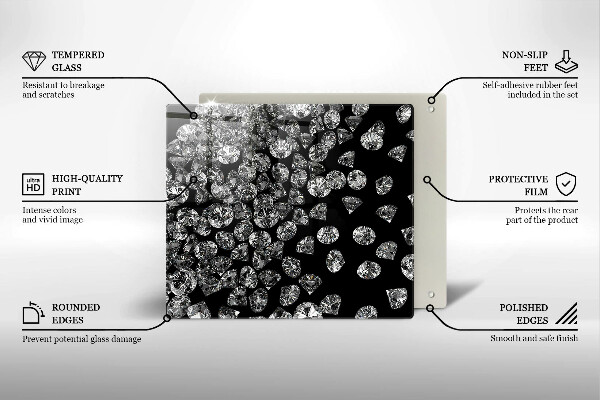 Steklena podloga za rezanje Diamanti diamanti