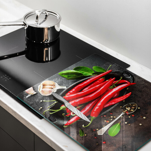 Steklena podloga za rezanje Rdeča čili paprika