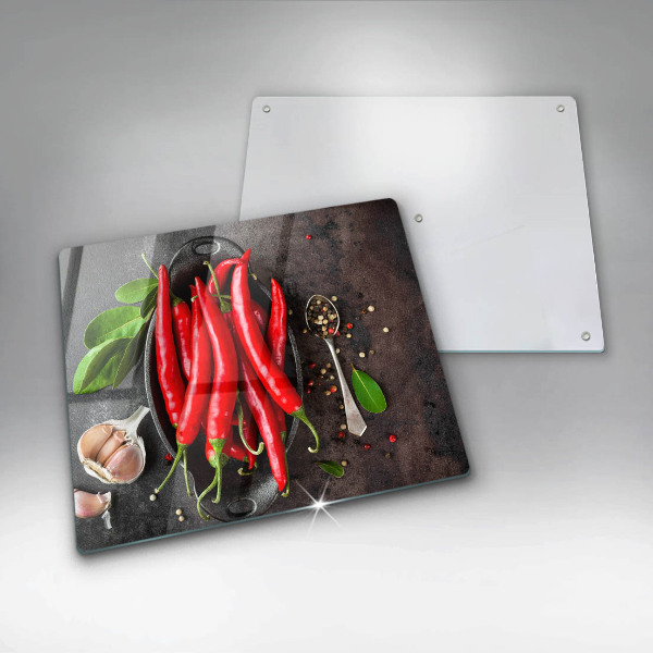 Steklena podloga za rezanje Rdeča čili paprika