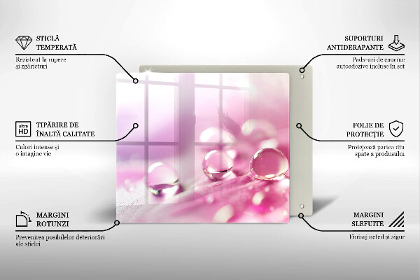 Steklena podloga za rezanje Rosni cvetni listi