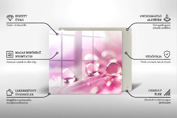 Steklena podloga za rezanje Rosni cvetni listi