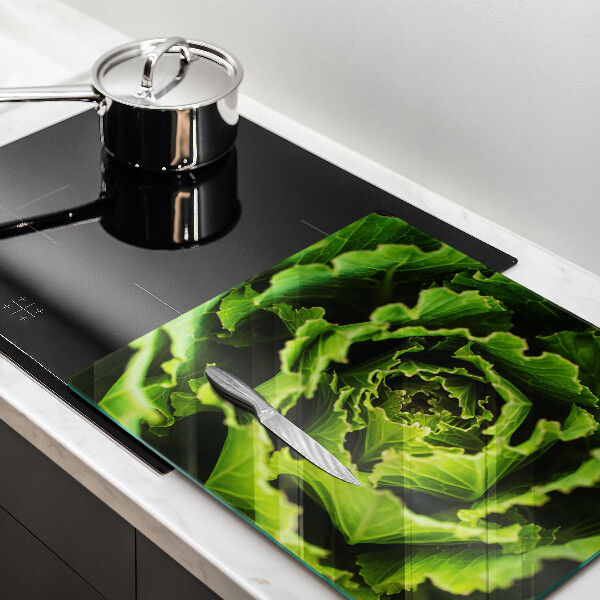 Steklena podloga za rezanje Uživanje listov zelene solate