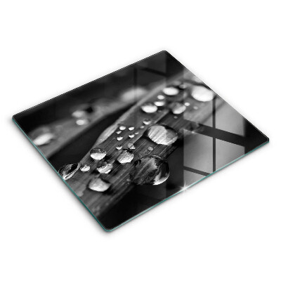 Steklena podloga za rezanje Kaplje rose na listih