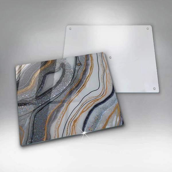 Steklena podloga za rezanje kamen z zlatom