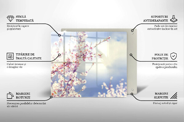 Steklena podloga za rezanje Cvetoče drevo