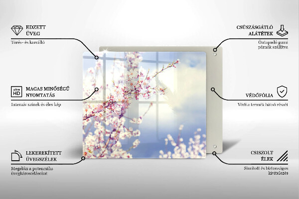 Steklena podloga za rezanje Cvetoče drevo