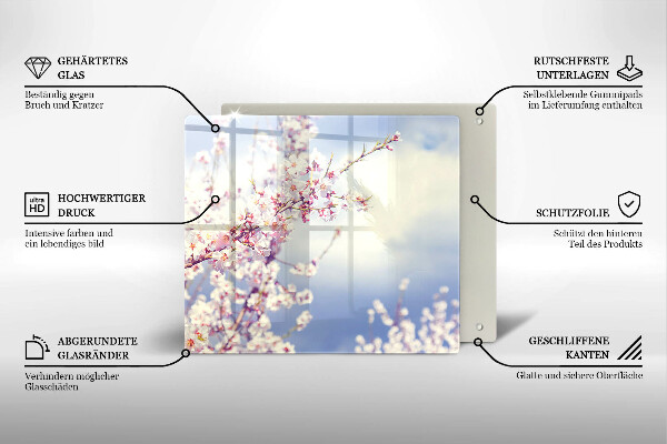 Steklena podloga za rezanje Cvetoče drevo