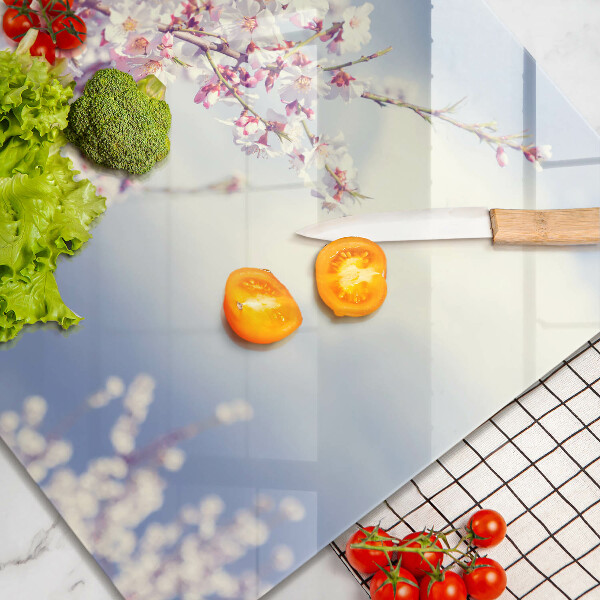 Steklena podloga za rezanje Cvetoče drevo