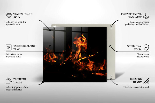 Steklena podloga za rezanje Prižgi živi plamen