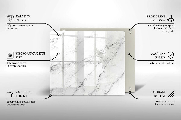 Steklena podloga za rezanje Elegantna tekstura marmorja