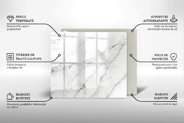 Steklena podloga za rezanje Elegantna tekstura marmorja