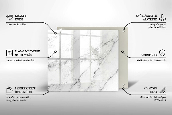 Steklena podloga za rezanje Elegantna tekstura marmorja