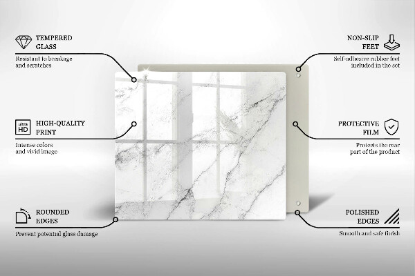 Steklena podloga za rezanje Elegantna tekstura marmorja