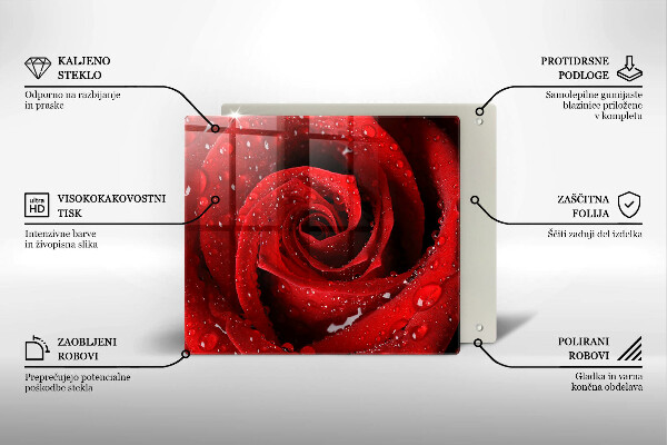 Steklena podloga za rezanje Cvetni listi vrtnice