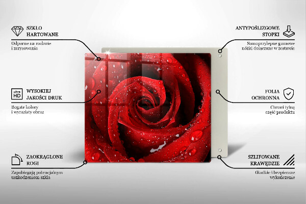 Steklena podloga za rezanje Cvetni listi vrtnice