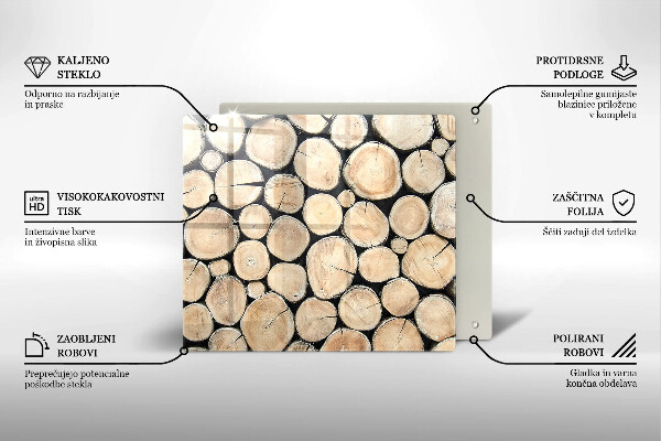 Steklena podloga za rezanje Lesena debla