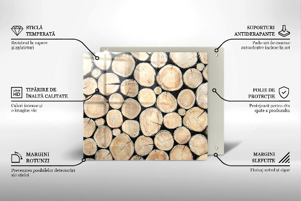 Steklena podloga za rezanje Lesena debla