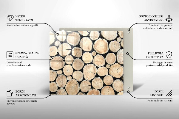 Steklena podloga za rezanje Lesena debla