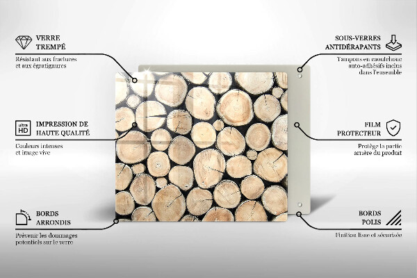 Steklena podloga za rezanje Lesena debla