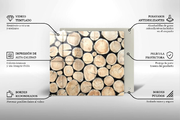 Steklena podloga za rezanje Lesena debla