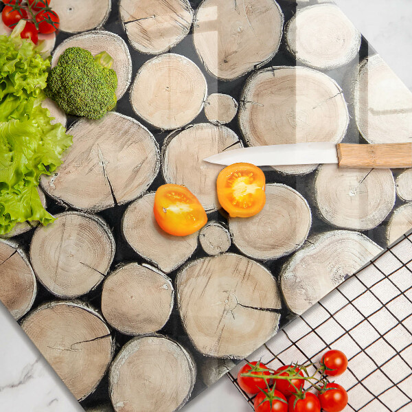 Steklena podloga za rezanje Lesena debla