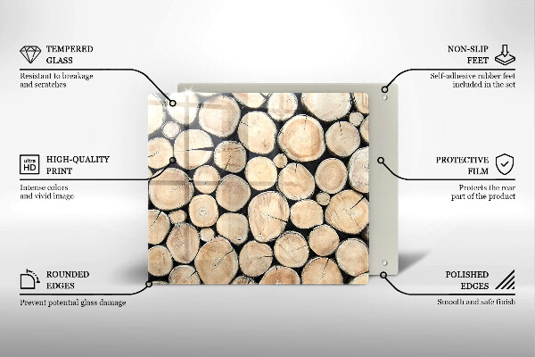 Steklena podloga za rezanje Lesena debla