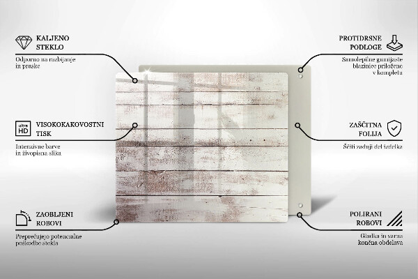 Steklena podloga za rezanje Stare lesene plošče