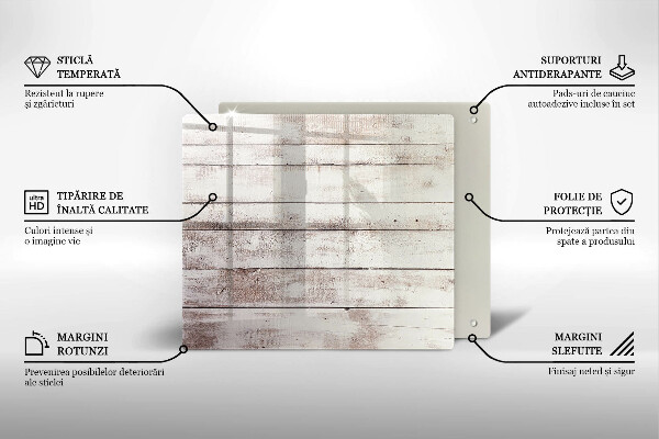 Steklena podloga za rezanje Stare lesene plošče